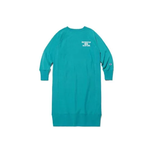 Champion Светло-зеленый Женские Длинные Платья с Рукавами