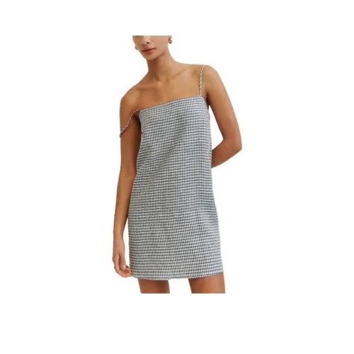 Reformation Aubree льняное платье платье-комбинация женское сланцевый цвет