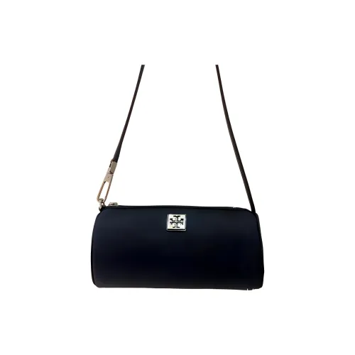 TORY BURCH VIRGINIA Цилиндрическая тканевая сумка сумка через плечо женская черная