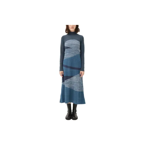 PUBLIC TOKYO Blue Женские Длинные Рукава Платья