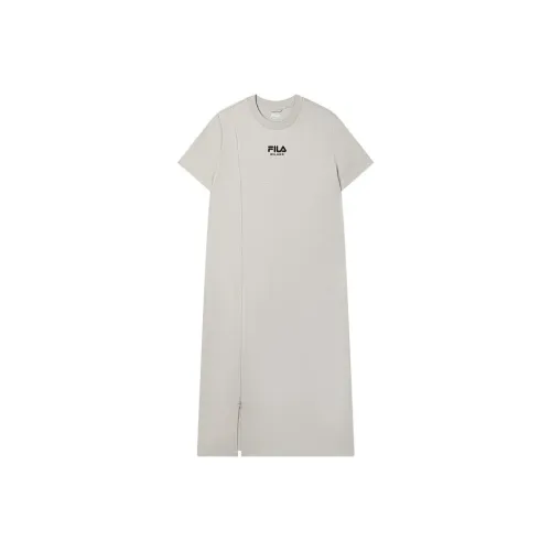 FILA MILANO Collection SS25 Короткий рукав Платье Женское Однотонный Серый GY