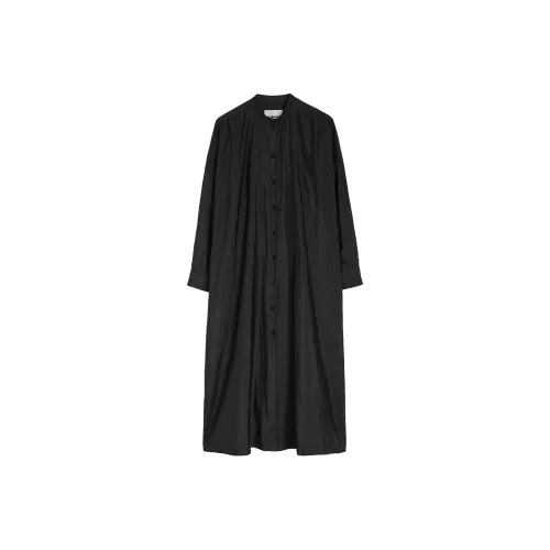 JIL SANDER Черное Женское Длинное Платье с Рукавами