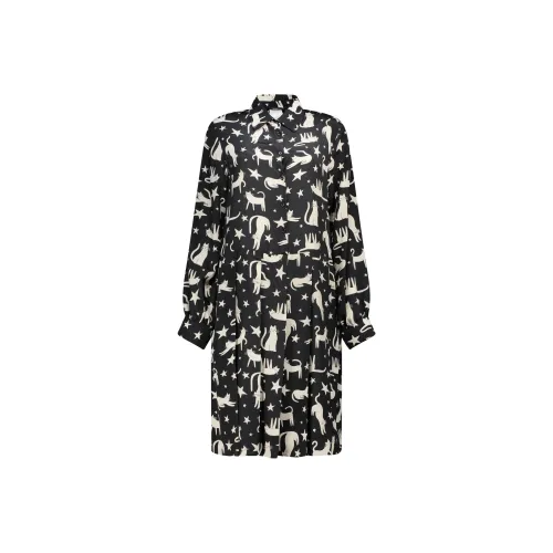 WEEKEND MaxMara Длинное платье с длинными рукавами женское черное