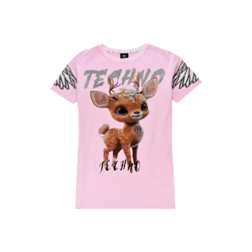 TCH Короткий рукав Платье Женское Розовое