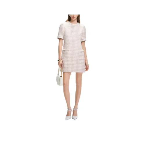 KARL LAGERFELD SS25 Короткий рукав Платье Женское Розовый Белый