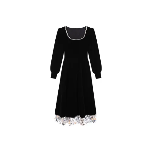 Sorrow Matsumoto Длинное платье с длинными рукавами женское черное