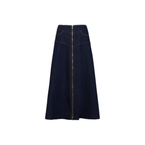 DVF Diane Von Furstenberg FW24 Denim Длинная Юбка Женская Синяя