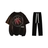 Комплект одежды (Черная футболка + Черные повседневные штаны)