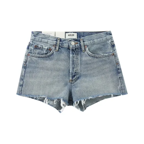 AGOLDE Светло-синие Женские Джинсовые Шорты