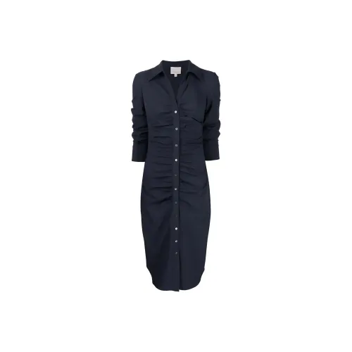 Cinq A Sept Blue Женские Длинные Рукава Платья