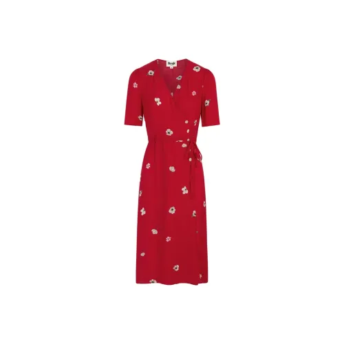 Rouje GABIN Платье Короткое с короткими рукавами Женское Красное Пионовое цвет