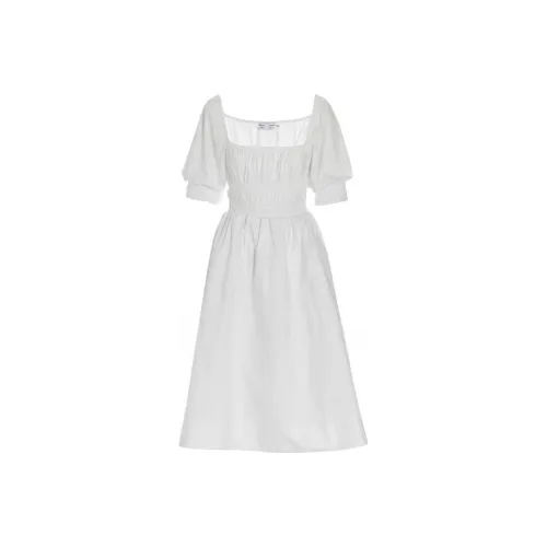 PROENZA SCHOULER Белое Женское Короткое Платье с Рукавами