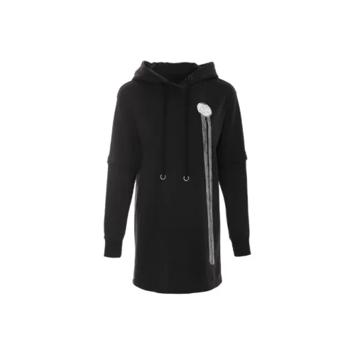 LIANCAN Длинное платье с длинным рукавом женское черное