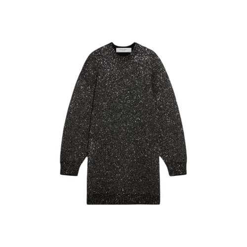 Golden Goose Черное Женское Длинное Платье с Рукавами