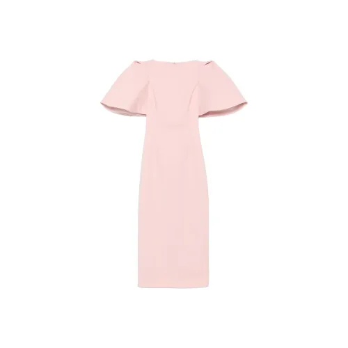 SOLACE LONDON Короткое платье с короткими рукавами женское светло-розовое