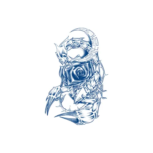 LIEJI Череп Розовый Травяной Временные Татуировки