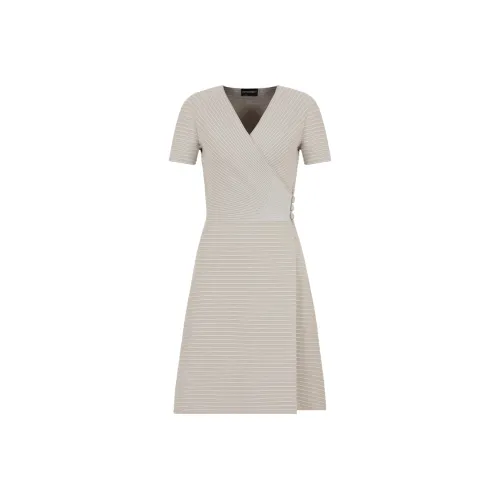 EMPORIO ARMANI Короткое платье с короткими рукавами женское серое