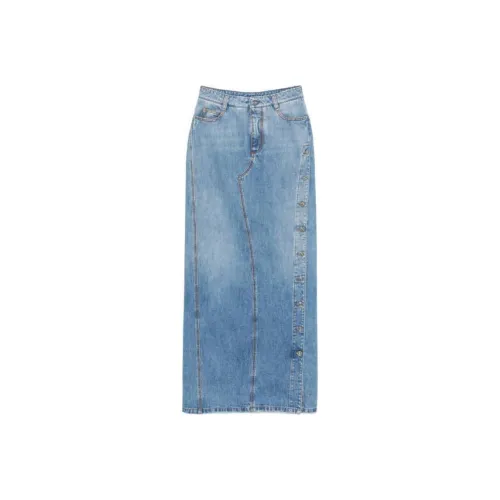 ERMANNO SCERVINO Деним Длинный Юбка Женская Светло-Синий