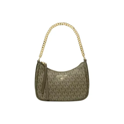 MICHAEL KORS Jet Set Charm Покрытый холст Сумка через плечо Маленькая сумка Сумка через плечо Маленькая Женская Оливково-зеленая