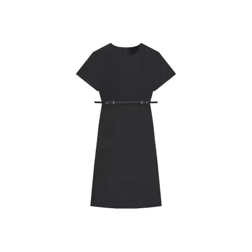 Givenchy Черное Женское Короткое Платье с Рукавами