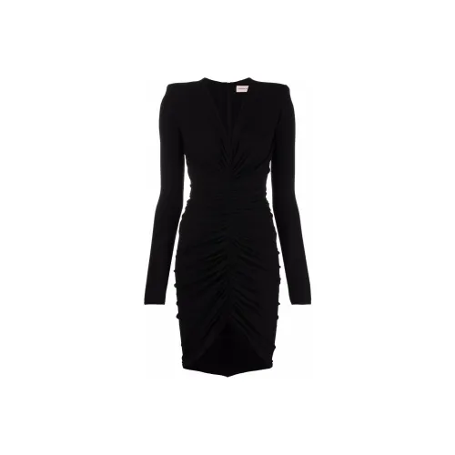 Alexandre Vauthier Длинное платье с длинными рукавами женское черное