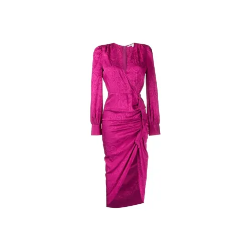 Veronica Beard Длинное платье с длинными рукавами женское фиолетово-розовое