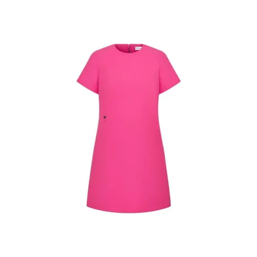 DIOR Короткий рукав Платье Женское Розовое