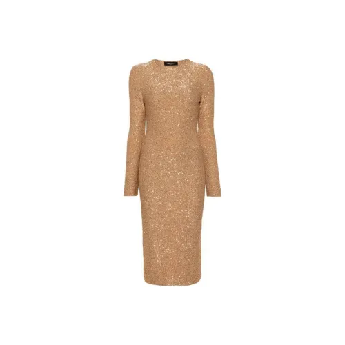 FABIANA FILIPPI Длинное платье с длинными рукавами женское желтое