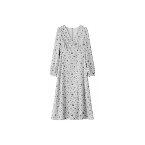 THE SEA LIFE Цвет тумана Женские Длинные Платья с рукавами