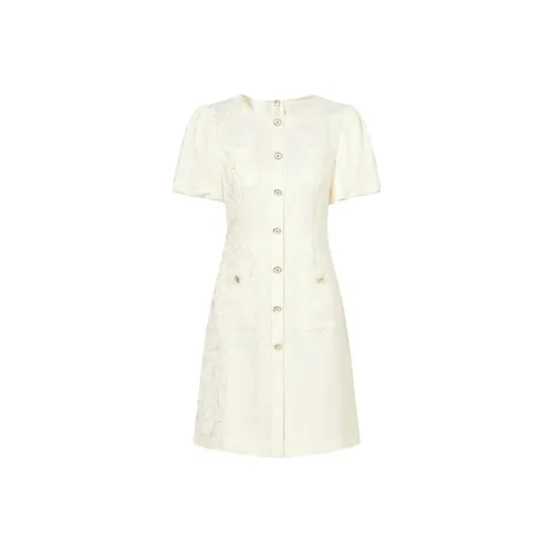 JZ. ANNAKRO Короткий рукав Платье Женское Экрю