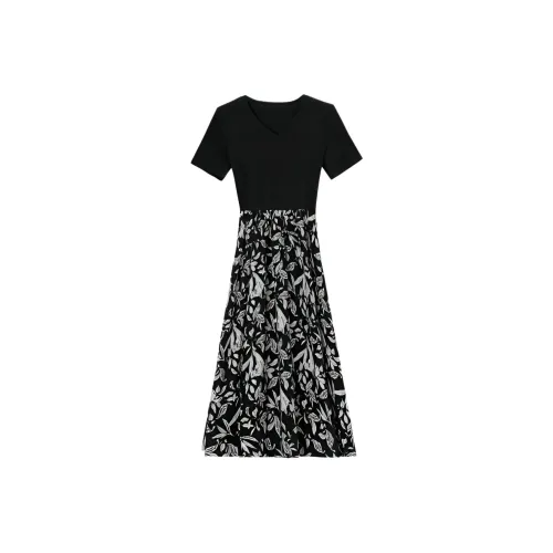 PLANE DRIFT Короткий рукав Платье Женское Ink Черный