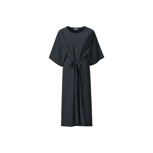 UNIQLO Короткий рукав Платье Женское Черное