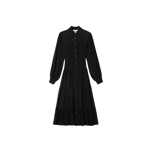 MICHAEL KORS SS24 Длинное платье с длинными рукавами женское черное