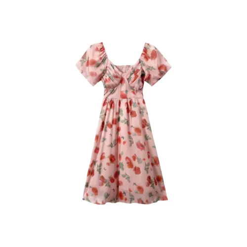 Lookinto Короткий рукав Платье Женское Цвет на изображении