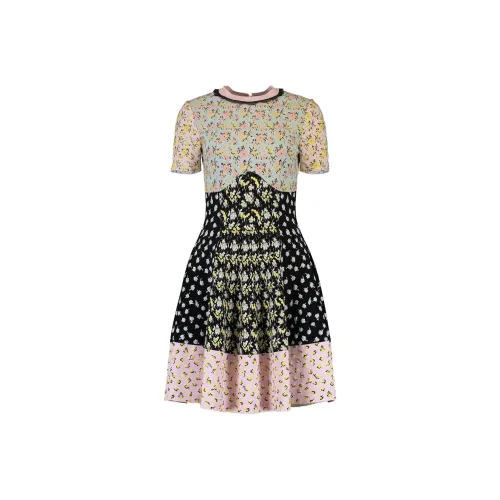 Alexander McQueen Многоцветные Женские Короткие Платья с Рукавами