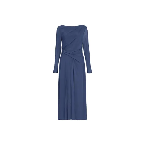 Talbot Runhof Blue Женские Длинные Рукава Платья