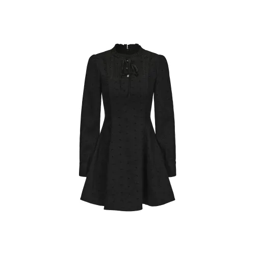 CHIWAWAMEME Длинное платье с длинными рукавами женское черное