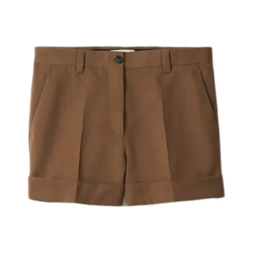 MIU MIU Бермуды из габардиновой ткани повседневные шорты женские коричневые