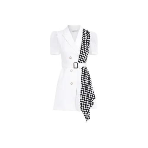 AUI Короткий рукав платье женский белый