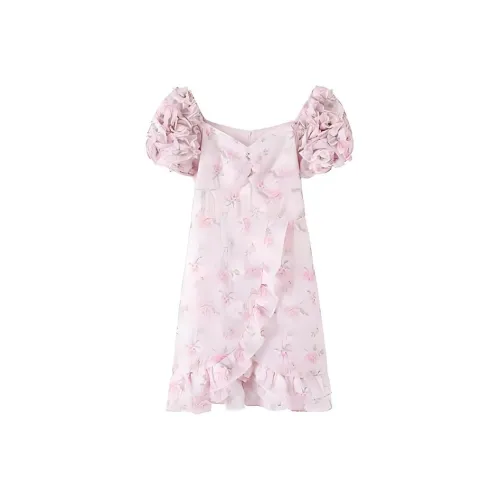 Lookinto Короткий рукав Платье Женское Цвет на изображении