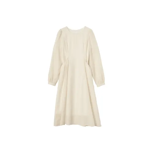 WESTLINK Длинное платье с длинными рукавами женское светло-желтое