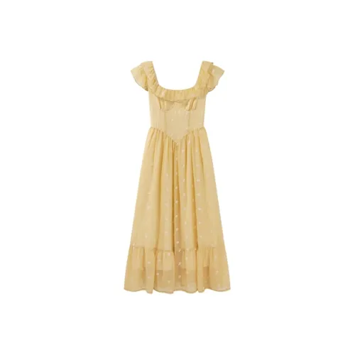 Mlpstudio Короткий рукав Платье Женское Желтое