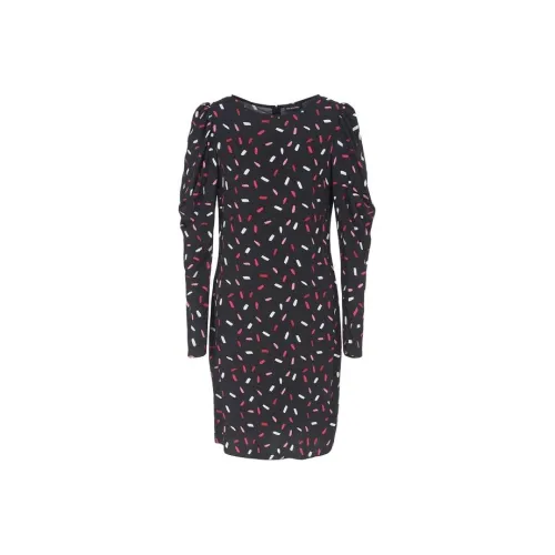 EMPORIO ARMANI Черное Женское Длинное Платье с Рукавами