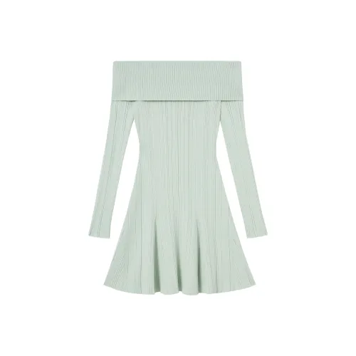 Self Портрет Мятно-зеленый Женские Длинные Платья с Рукавами