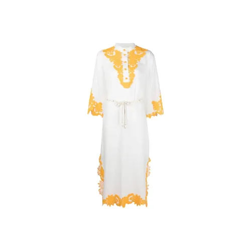 Zimmermann Слоновая кость Женские Длинные Платья с Рукавами