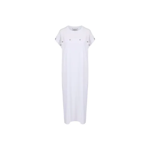 Цвет айсберга SS25 Короткий рукав Платье Женское белое