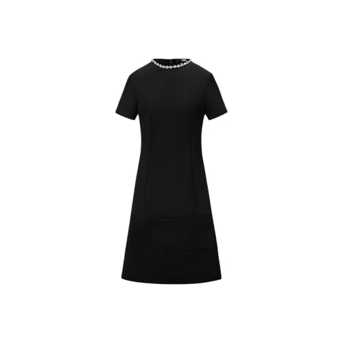 KARL LAGERFELD SS25 Короткий рукав Платье Женское Черное