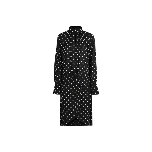 Nina Ricci Длинное платье с длинными рукавами женское черное