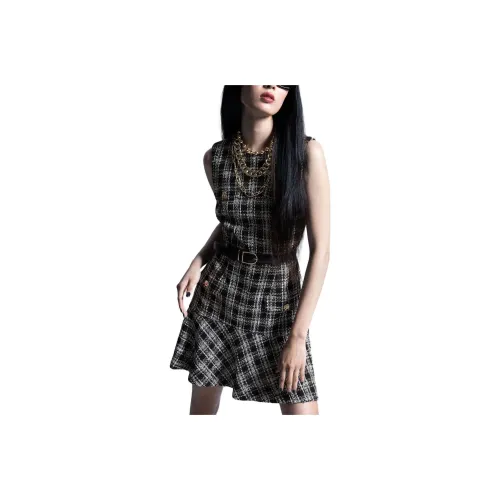 Other Stories Без рукавов Платье Женское Клетка