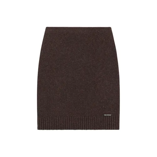 WE11DONE KNIT Длинная Юбка Женская Коричневая